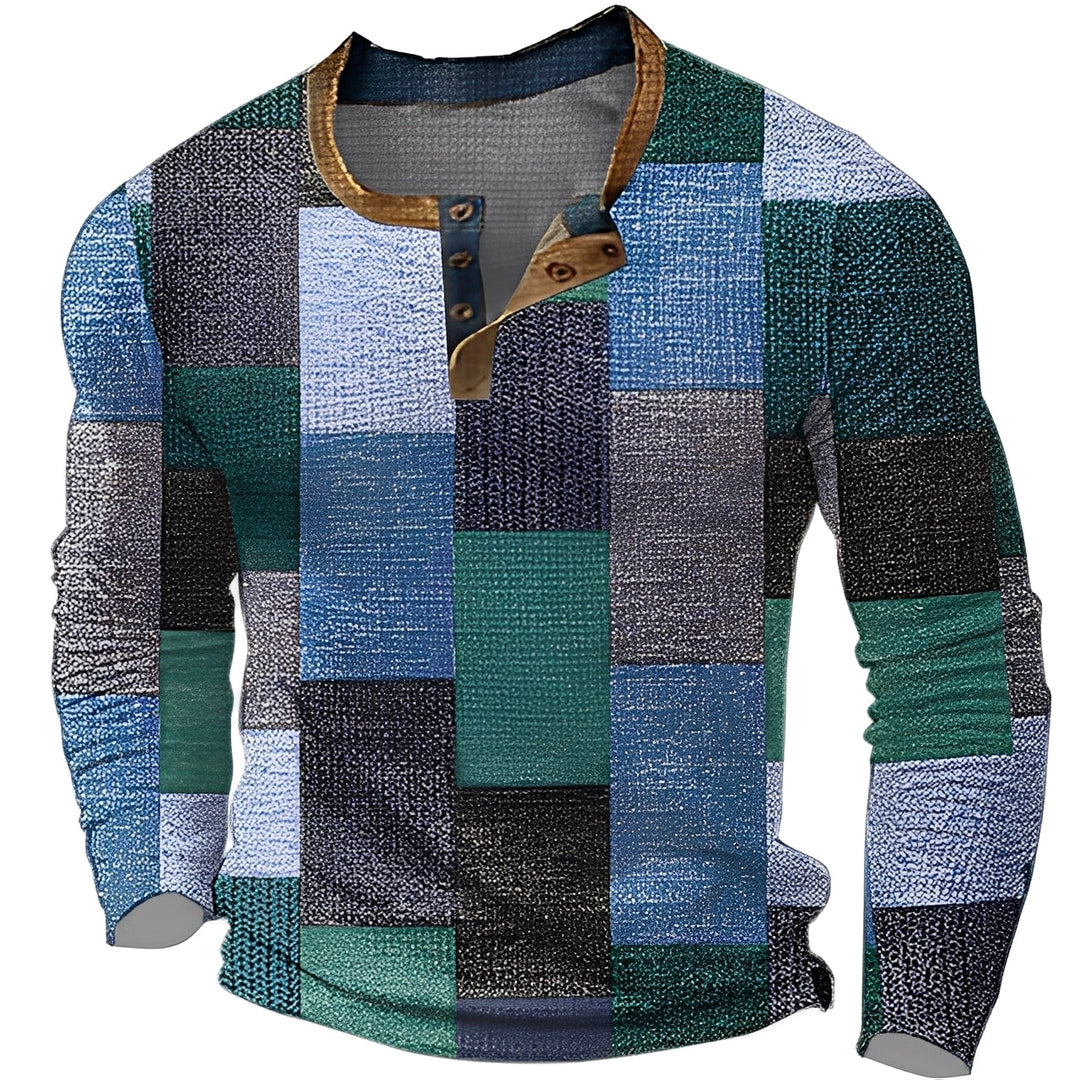 Brennan - Camicia casual stampata a maniche lunghe per uomo